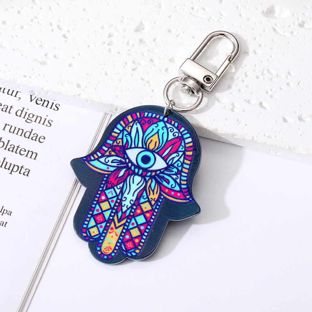 Wholesale 5pcs/pack Tribal Style Devil's Eye Plate Keychain